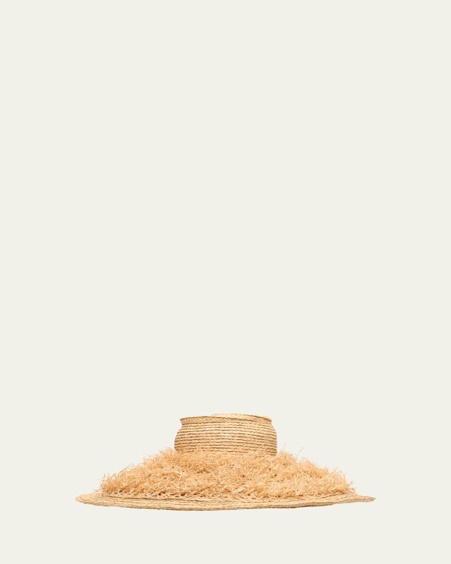 Large-Brim Straw Floppy Hat